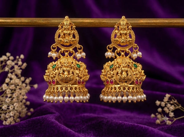 Bridal Lakshmi Jhumka Earrings