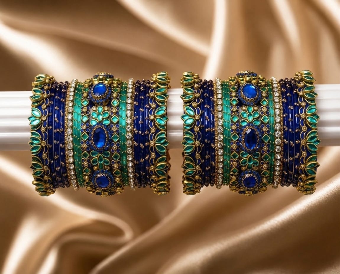 Royal Blue Stone Bangle Set