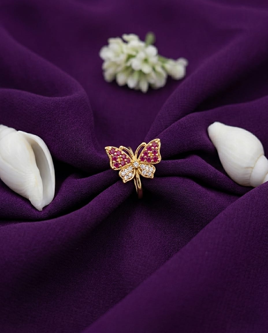 Pink Butterfly Nose Ring