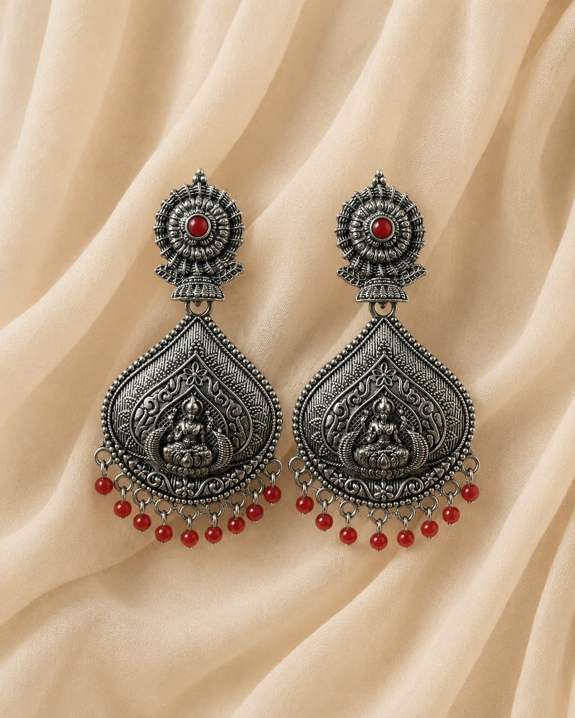 Emerald Lakshmi Dangler Earrings