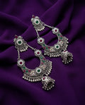 Oxidised Chandbali Jhumka Earrings