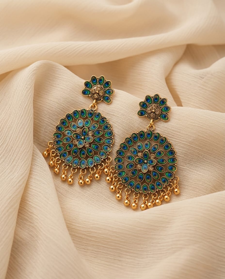 Peacock Stone Earrings