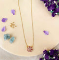 Ruby Floral Pendant Necklace