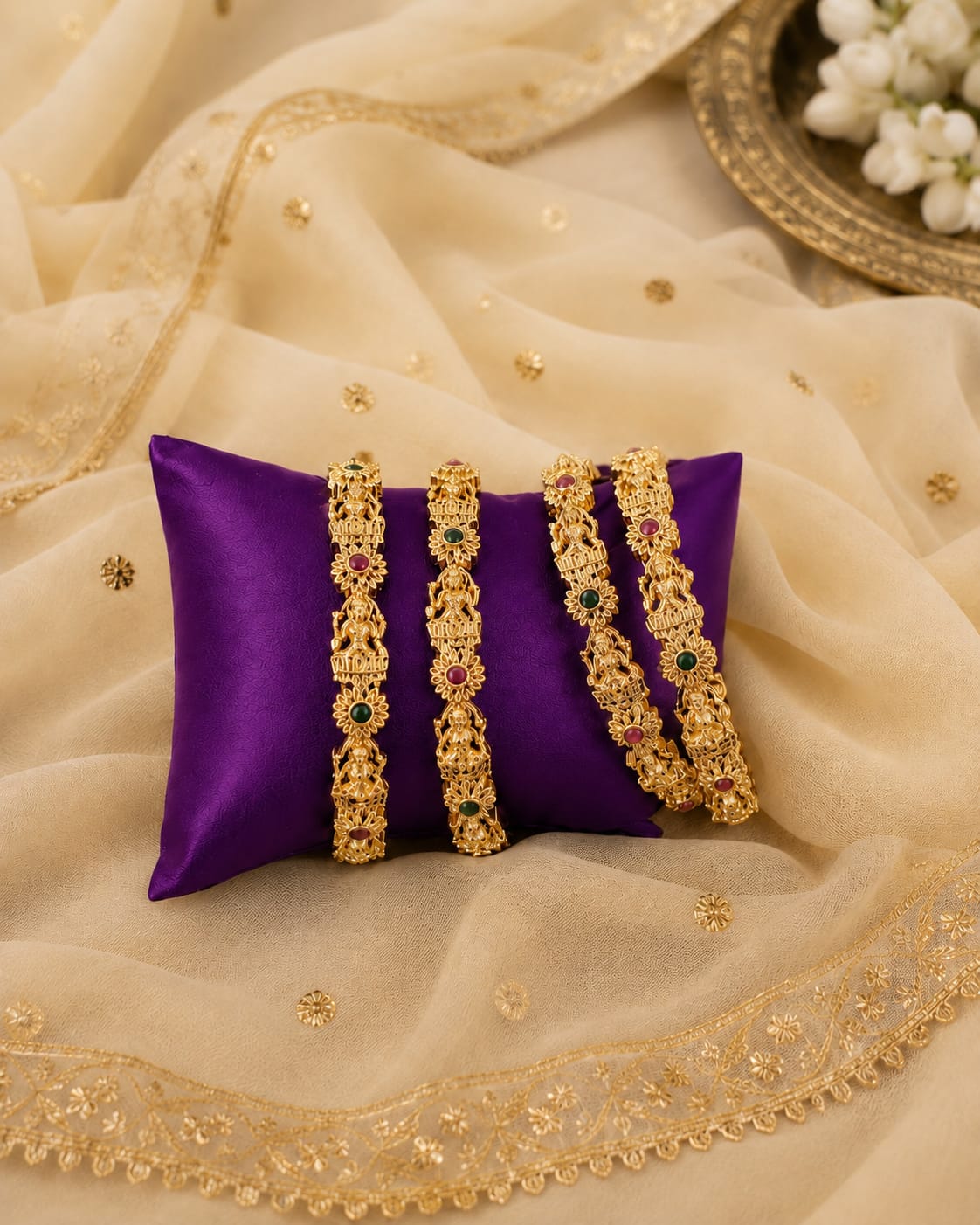 Traditional Lakshmi Gold Kada Bangles