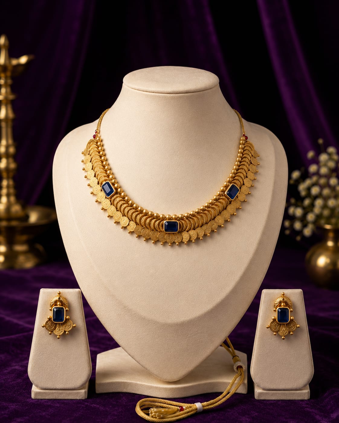 Antique Gold Coin Necklace Set