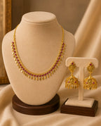 Lakshmi Coin Elakkathali Necklace & Jhumka Set Combo