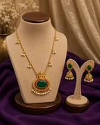 Traditional Temple Pendant Jewellery Set = ae
