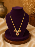 Traditional Palakka Ruby Pendant Necklace