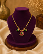 Traditional Palakka Ruby Pendant Necklace