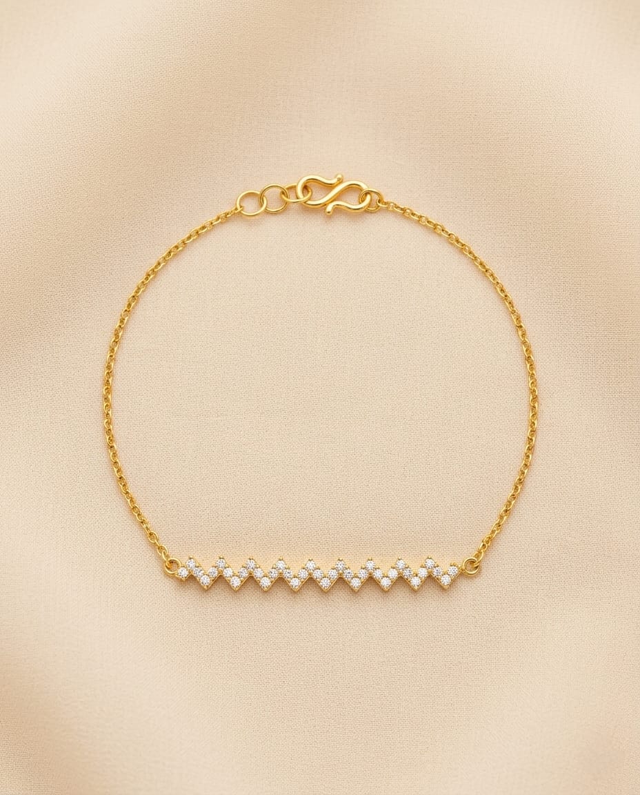 Stone Zigzag Chain Bracelet