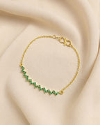 Stone Zigzag Chain Bracelet