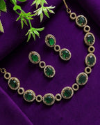 AD Aqua Crystal Necklace Set