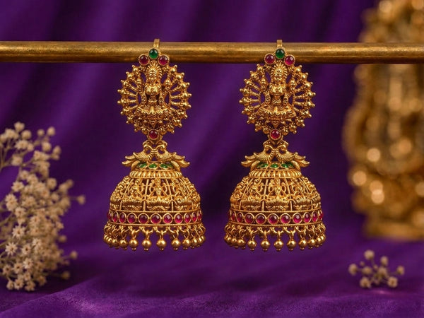 Divine Lakshmi Jhumka Earrings