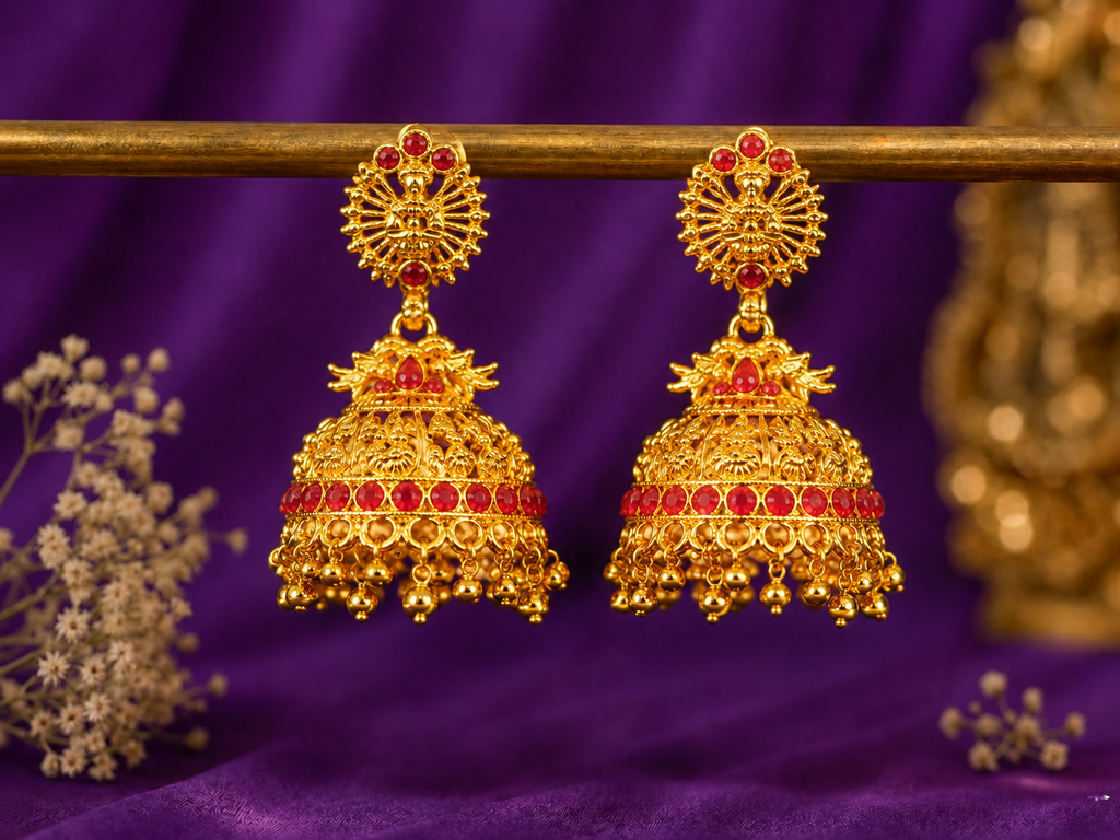High Gold Temple Jhumkas