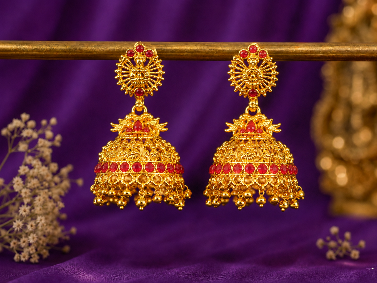 High Gold Temple Jhumkas