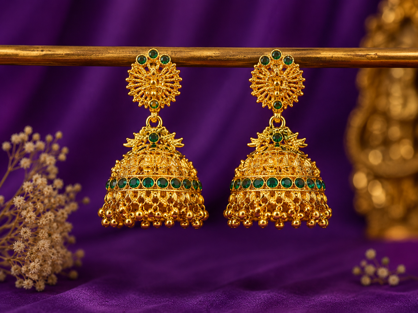 High Gold Temple Jhumkas