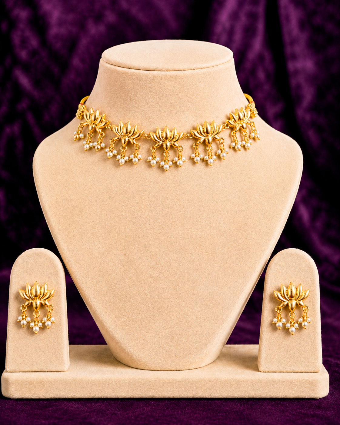 Golden Lotus Pearl Set