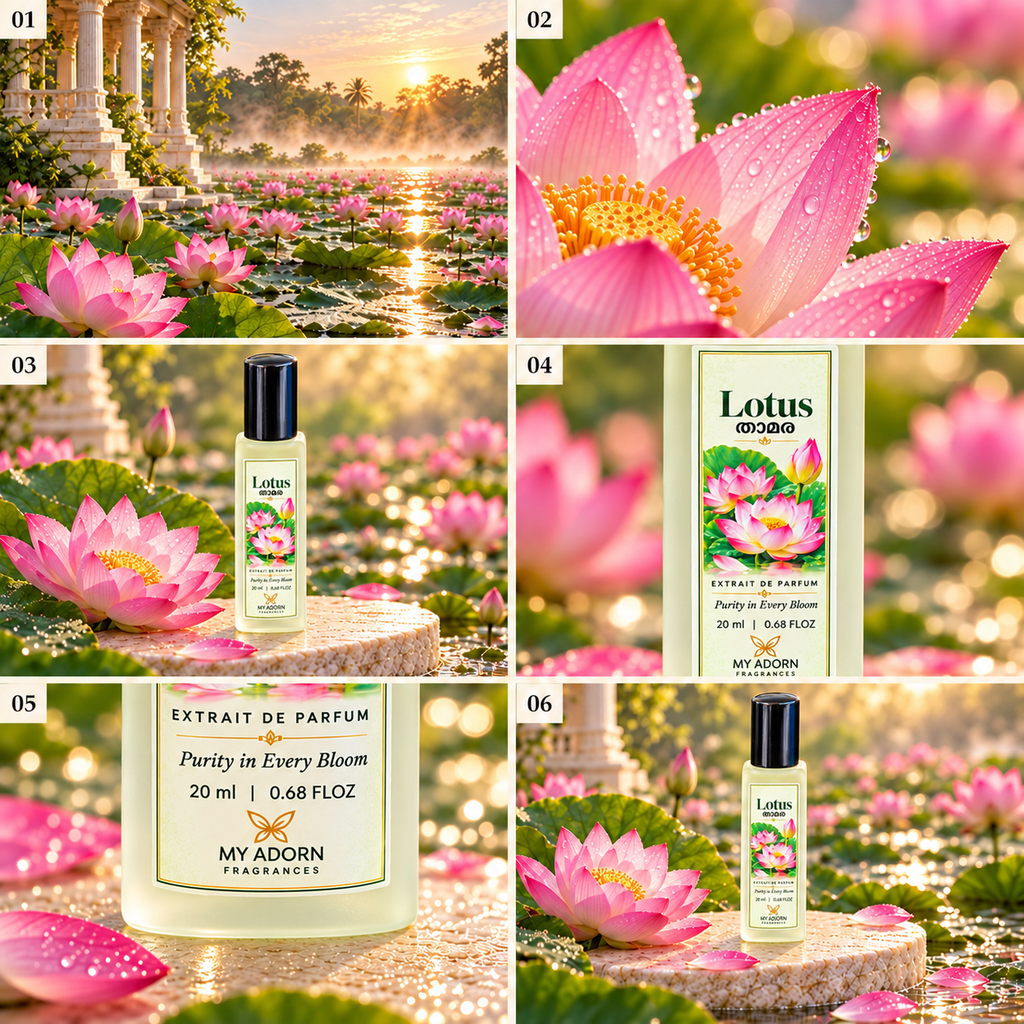 Lotus (താമര) Fragrance Perfume 20ml | Extrait de Parfum