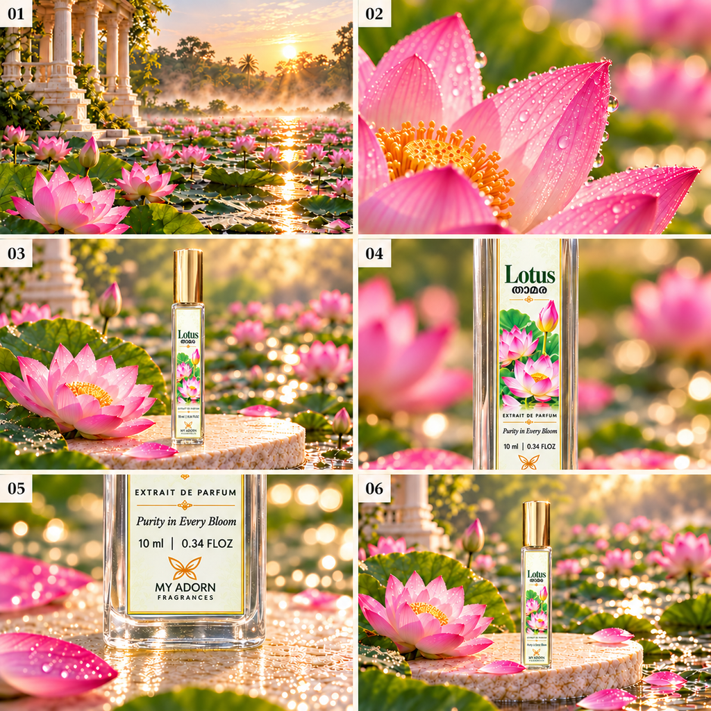 Lotus (താമര) Fragrance Perfume 10ml | Extrait de Parfum