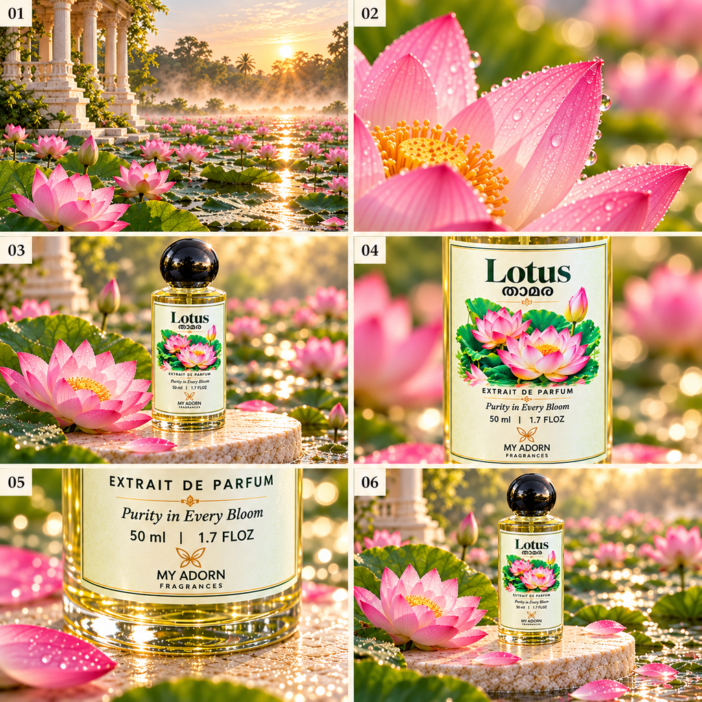 Lotus (താമര) Fragrance Perfume 50ml | Extrait de Parfum