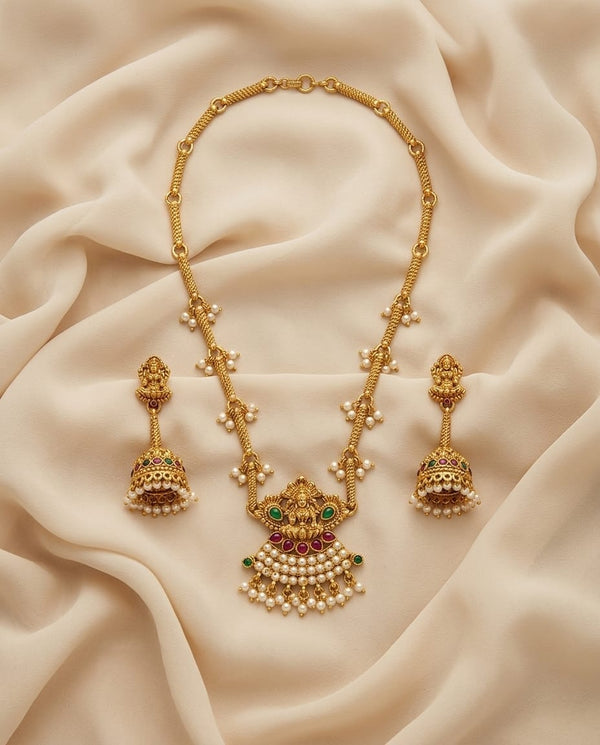 Golden Lakshmi Pearl Set - ae