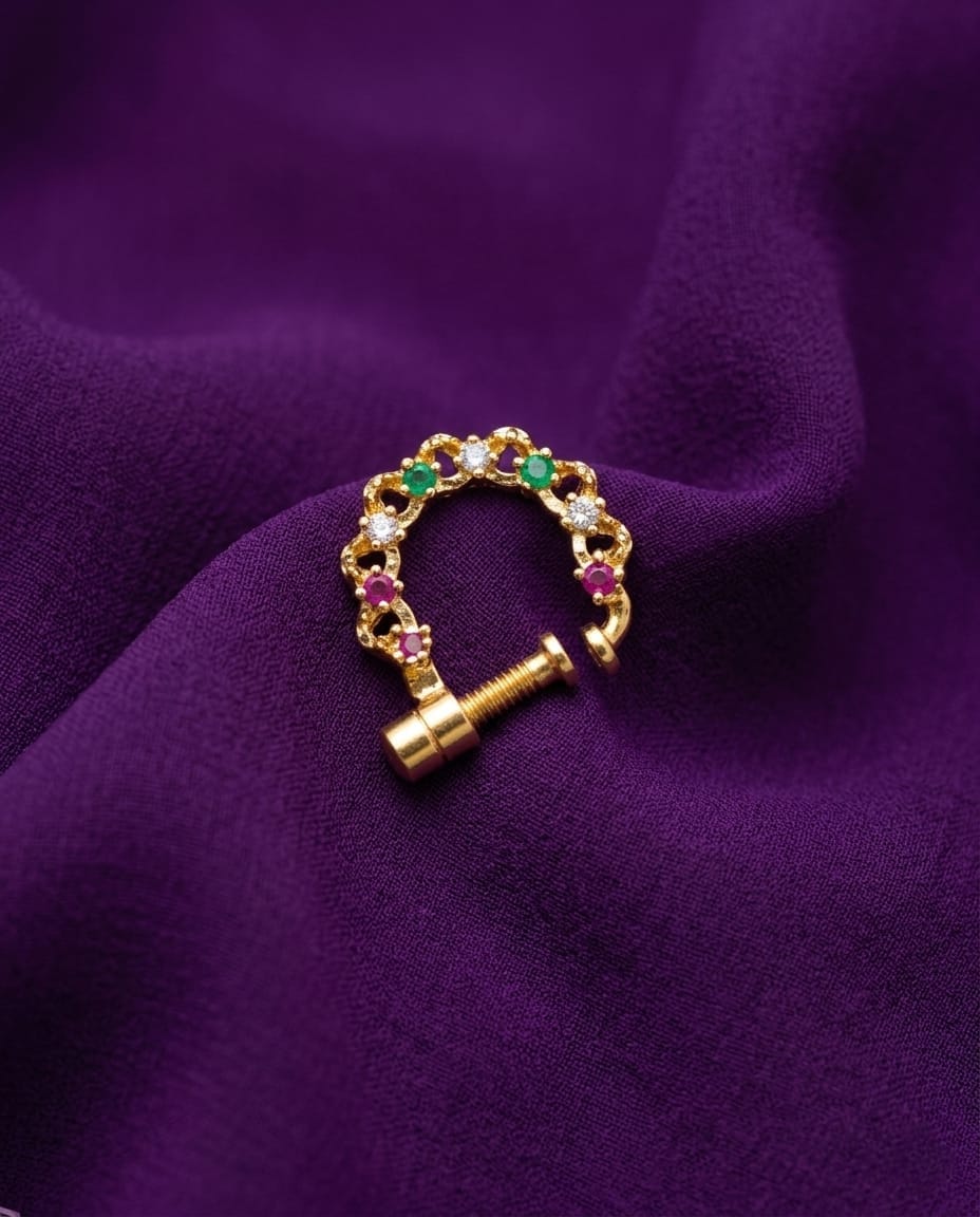 Ethnic Floral Nose Ring